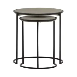 Gray Concrete Nesting Accent Tables, Set of 2