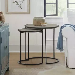 Gray Concrete Nesting Accent Tables, Set of 2