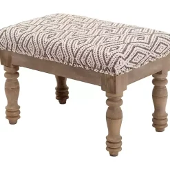 Gray Diamond Upholstered Ottoman