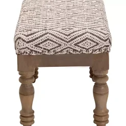 Gray Diamond Upholstered Ottoman