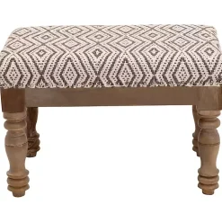 Gray Diamond Upholstered Ottoman