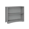 Gray Double Shelf Wooden Bookcase