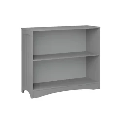Gray Double Shelf Wooden Bookcase
