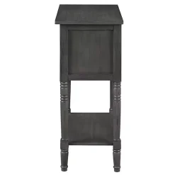 Gray 3-Drawer Turned Legs Accent Table