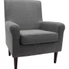 Gray Ellen Rolled Arms Accent Chair