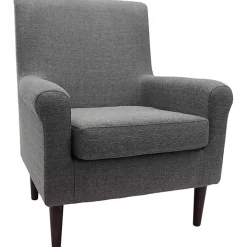 Gray Ellen Rolled Arms Accent Chair