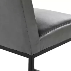 Gray Faux Leather Armless Counter Stool