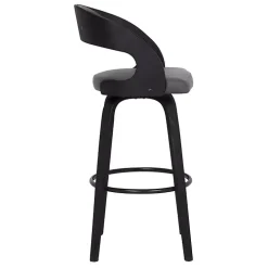 Gray Faux Leather Black Wood Sally Counter Stool