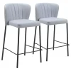 Gray Faux Leather Liddy Counter Stools, Set of 2