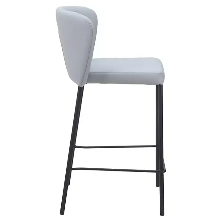 Gray Faux Leather Liddy Counter Stools, Set of 2