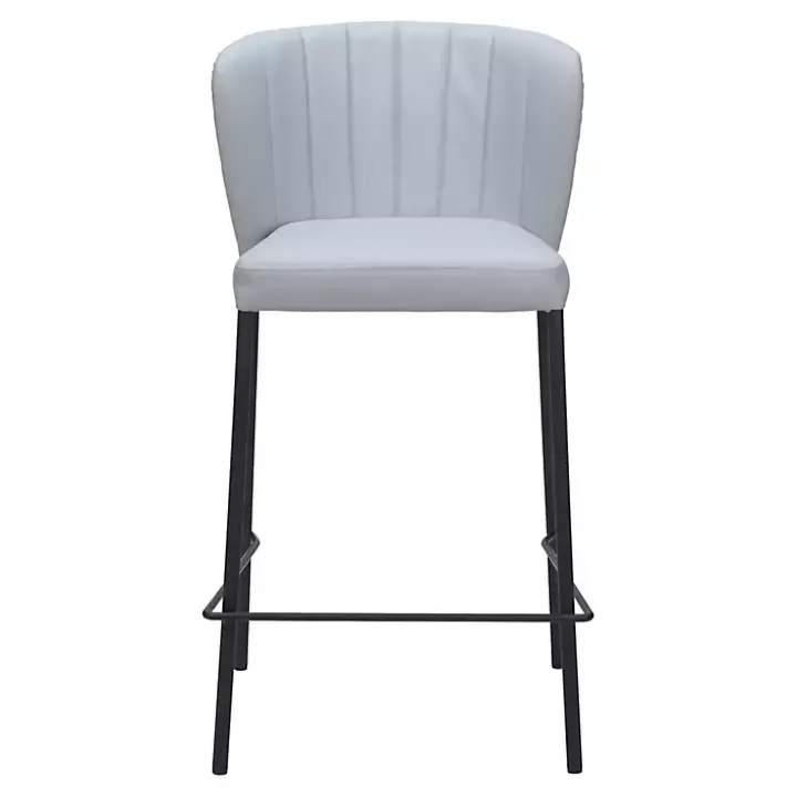 Gray Faux Leather Liddy Counter Stools, Set of 2