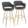 Gray Faux Leather Marge Bar Stools, Set of 2