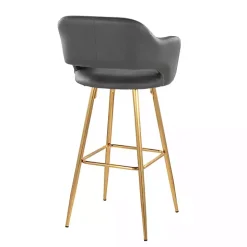 Gray Faux Leather Marge Bar Stools, Set of 2