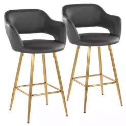 Gray Faux Leather Marge Counter Stools, Set of 2