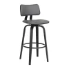 Gray Faux Leather Pico Swivel Counter Stool