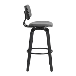 Gray Faux Leather Pico Swivel Counter Stool