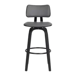 Gray Faux Leather Pico Swivel Counter Stool