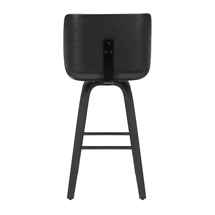 Gray Faux Leather Tyler Swivel Bar Stool