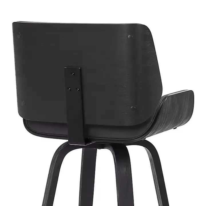 Gray Faux Leather Tyler Swivel Bar Stool