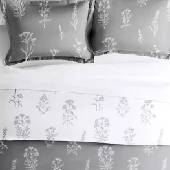 Gray Floral Reversible 2-pc. Twin Duvet Cover Set