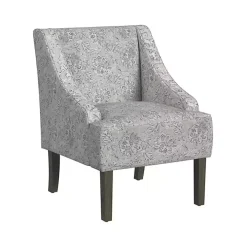Gray Floral Swoop Accent Chair