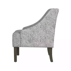 Gray Floral Swoop Accent Chair
