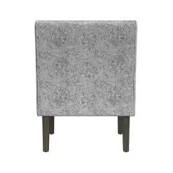 Gray Floral Swoop Accent Chair
