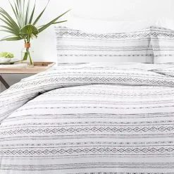 Gray Geometric 3-pc. King Duvet Cover Set