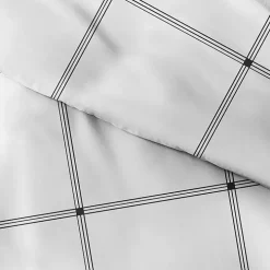 Gray Grid Plaid 3-pc. Micro Queen Duvet Cover Set