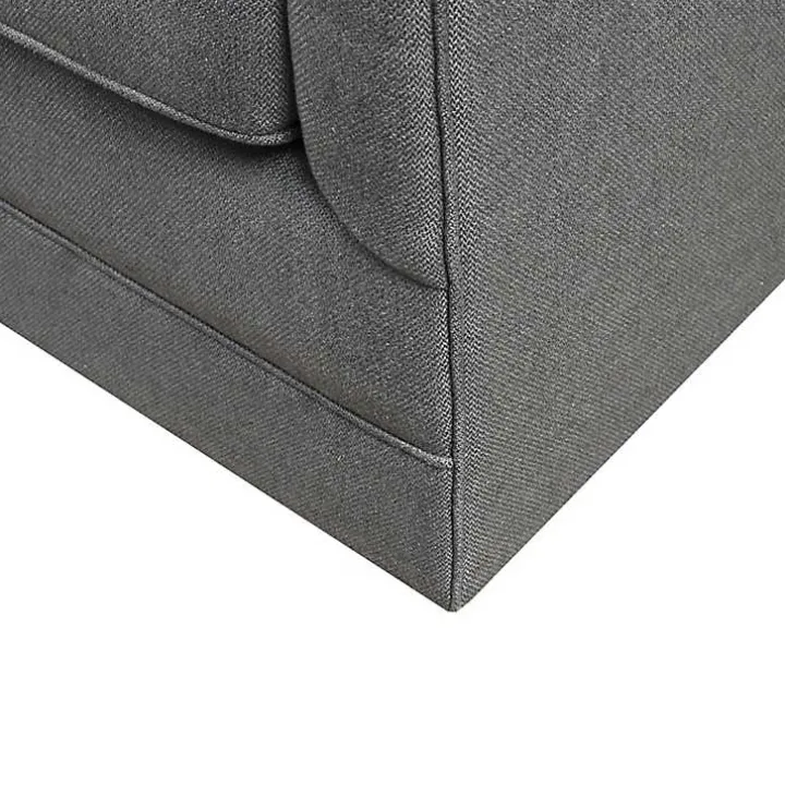Gray Hand-Tufted Swivel Glider Accent Chair