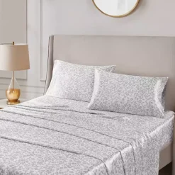 Gray Leopard Satin King 2-pc. Pillow Case Set