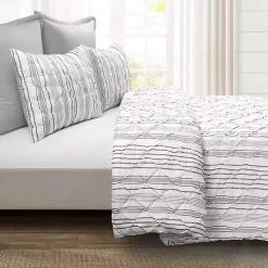 Gray Pintuck Stripe Full/Queen 5-pc. Comforter Set