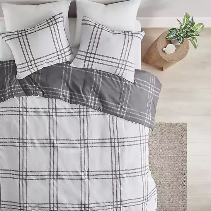 Gray Plaid Dayton 3-pc. Full/Queen Comforter Set