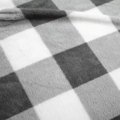 Gray Plaid Faux Fur 3-pc. King Comforter Set