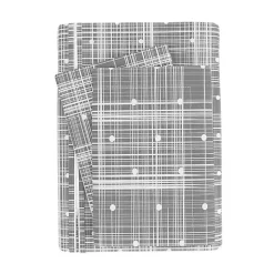 Gray Plaid Polka Dot 2-pc. Twin Duvet Cover Set