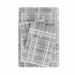 Gray Plaid Polka Dot 3-pc. Twin Sheet Set