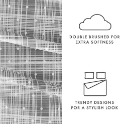 Gray Plaid Polka Dot 3-pc. Twin Sheet Set