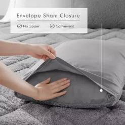 Gray Quilted Teddy 2-pc. Twin Comforter Set