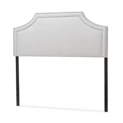 Gray Scalloped Corner Queen Headboard