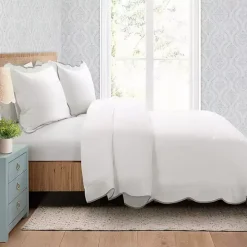 Gray Scalloped Edge 3-pc. Full/Queen Comforter Set