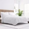 Gray Scalloped Reversible 3-pc. King Quilt Set