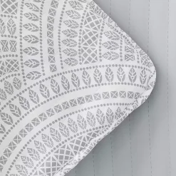 Gray Scalloped Reversible 3-pc. Queen Quilt Set