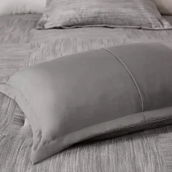 Gray Seersucker 7-pc. King Comforter Set