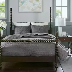 Gray Serene Quilted 3-pc. King Coverlet Set