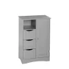 Gray Single Door 3-Drawer Cabinet