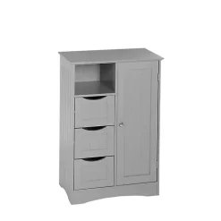 Gray Single Door 3-Drawer Cabinet