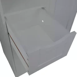 Gray Single Door 3-Drawer Cabinet