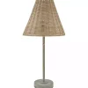 Gray Sirocco Table Lamp with Rattan Shade