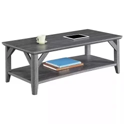 Gray Tapered Legs Rustic Coffee Table