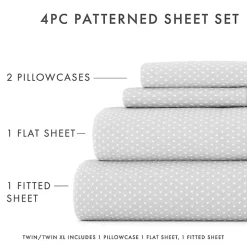 Gray Tiny Hearts 3-pc. Twin Sheet Set